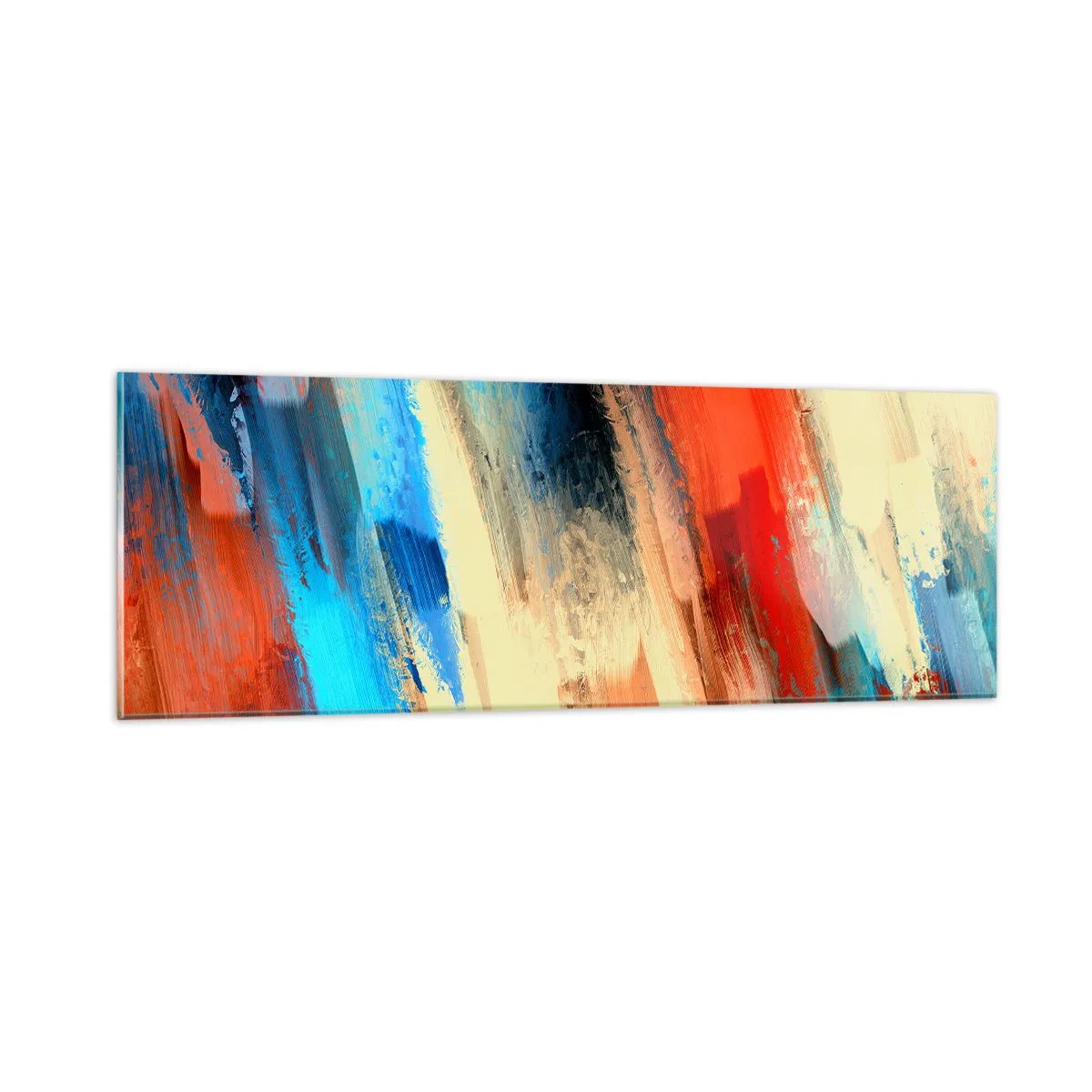 Cuadro sobre vidrio - Impresiones sobre Vidrio - Una cascada de colores - 90x30 cm