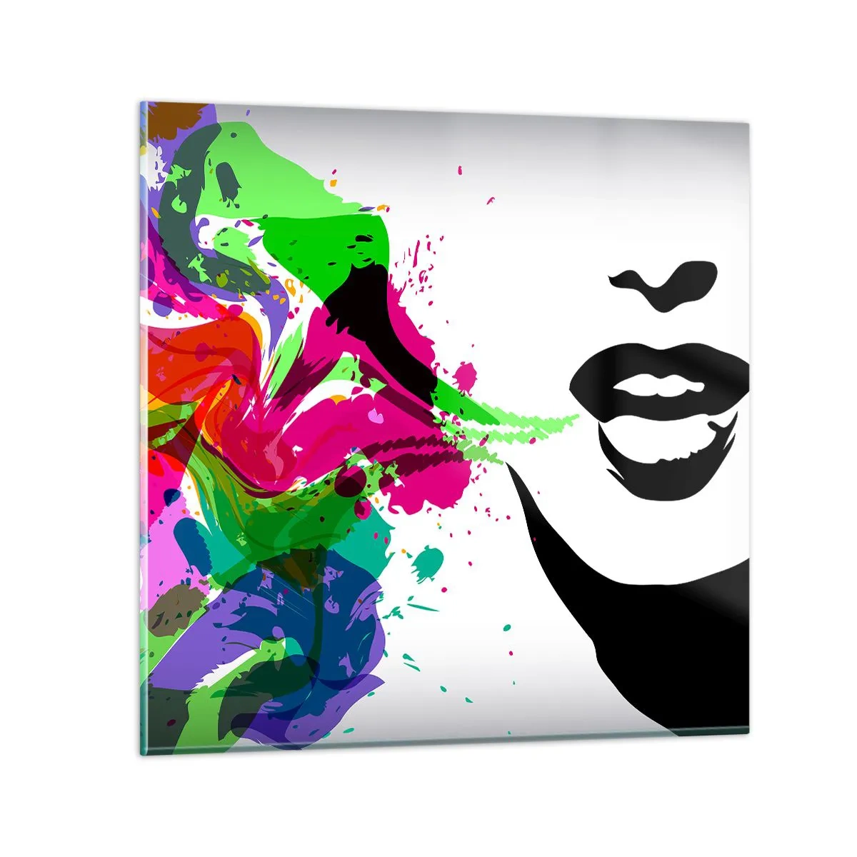 Cuadro sobre vidrio - Impresiones sobre Vidrio - Una historia con los colores del arco iris - 50x50 cm