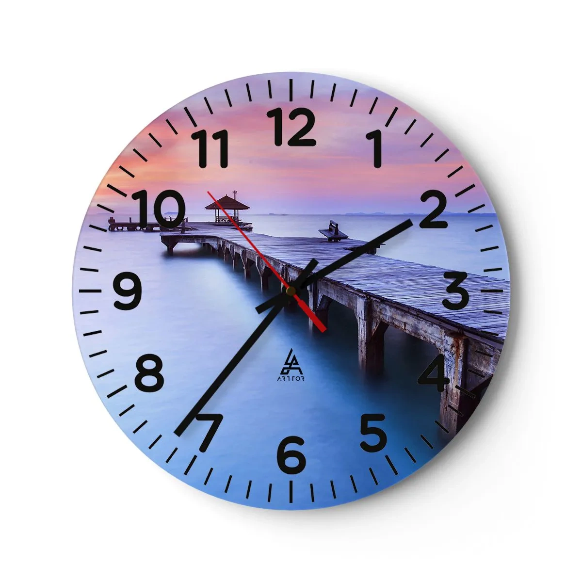 Reloj de pared - Reloj de vidrio - Un mar de calma hasta el horizonte - 40x40 cm