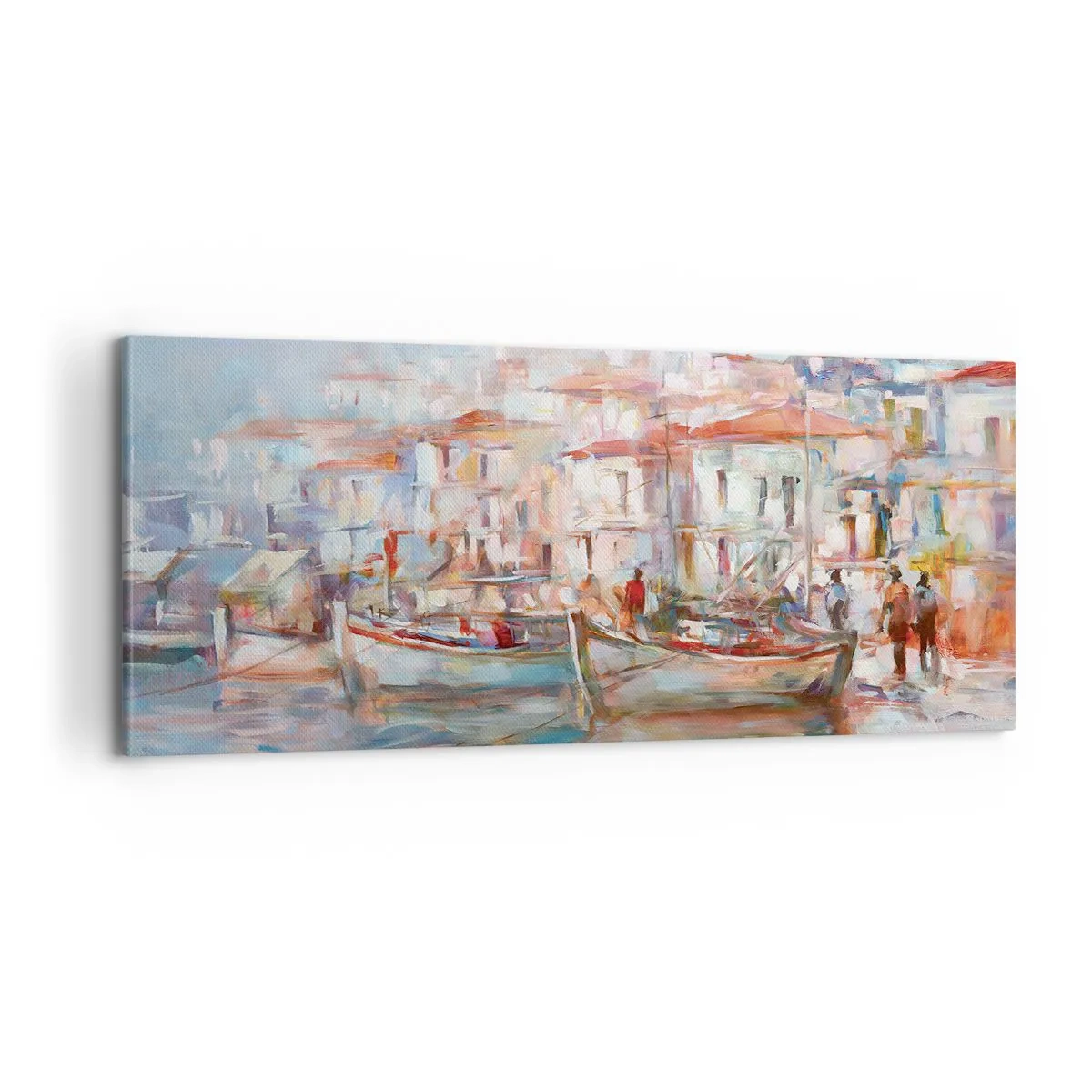 Cuadro sobre lienzo - Impresión de Imagen - Vacaciones en colores pastel - 100x40 cm