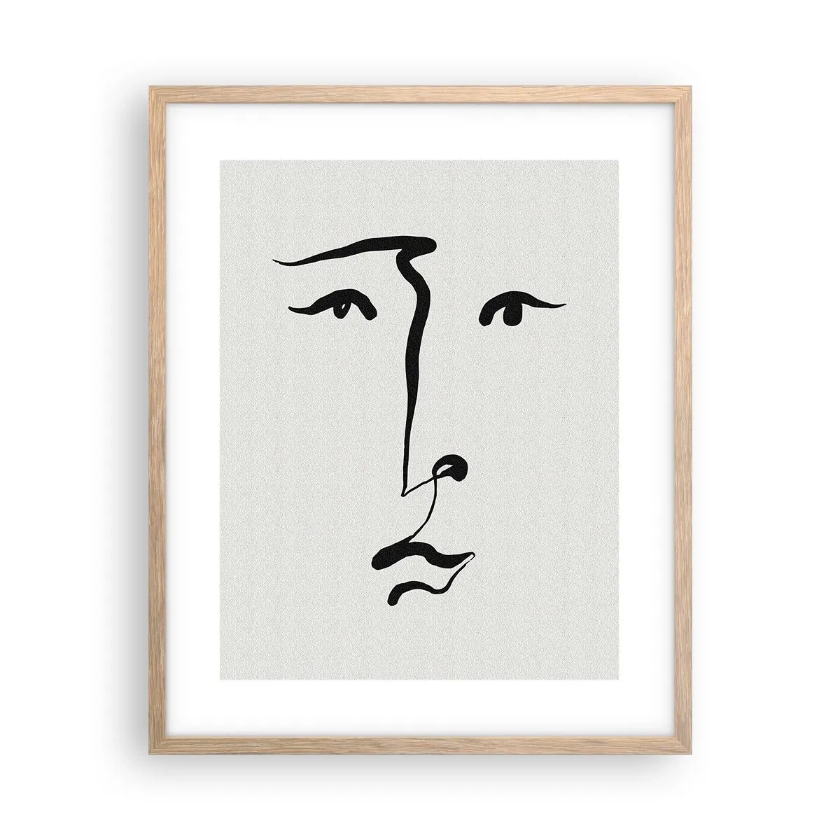 Póster en marco roble claro - Retrato en una línea - 40x50 cm