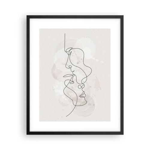 Póster en marco negro - En un abrazo - 40x50 cm