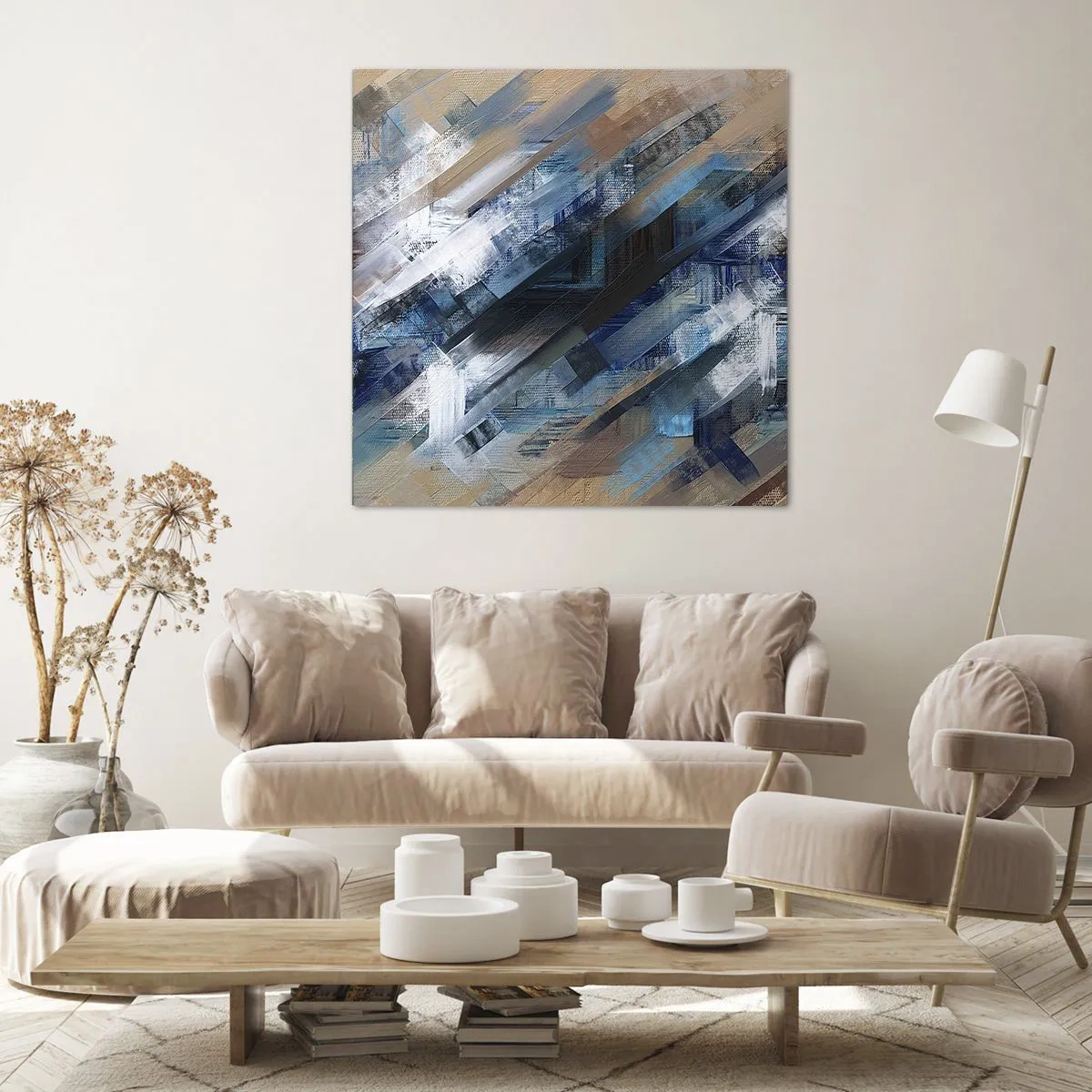Cuadro sobre lienzo - Impresión de Imagen - En una inclinación azul - 30x30 cm