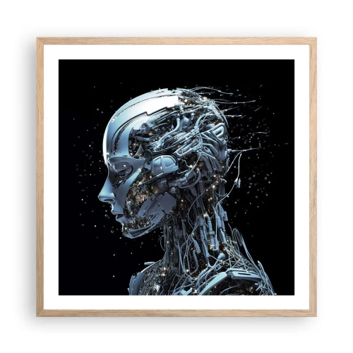 Póster en marco roble claro - La tecnología es una mujer - 60x60 cm