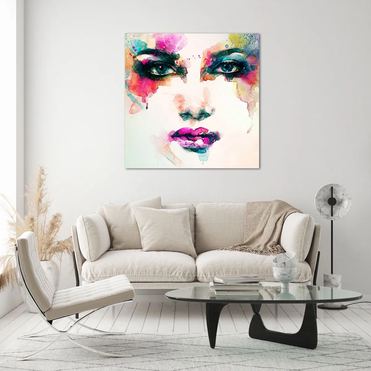 Cuadro sobre vidrio - Impresiones sobre Vidrio - Retrato en arco iris - 30x30 cm