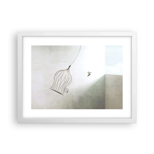 Póster en marco blanco - Aquí debo estar - 40x30 cm