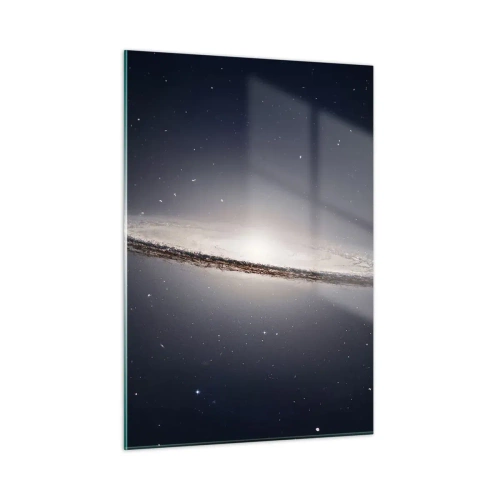 Cuadro sobre vidrio - Impresiones sobre Vidrio - Una galaxia espiral flotando en el espacio. - 50x70cm - Érase una vez en una galaxia muy, muy lejana.... - Decoración de pared moderna para salón y dormitorio ARTTOR