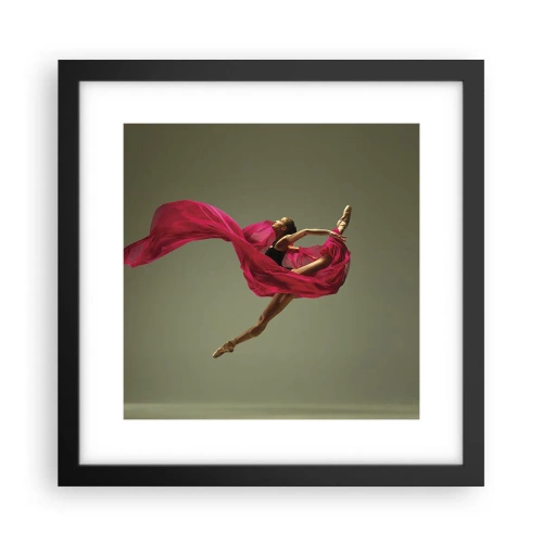 Póster en marco negro - Llama danzante - 30x30 cm