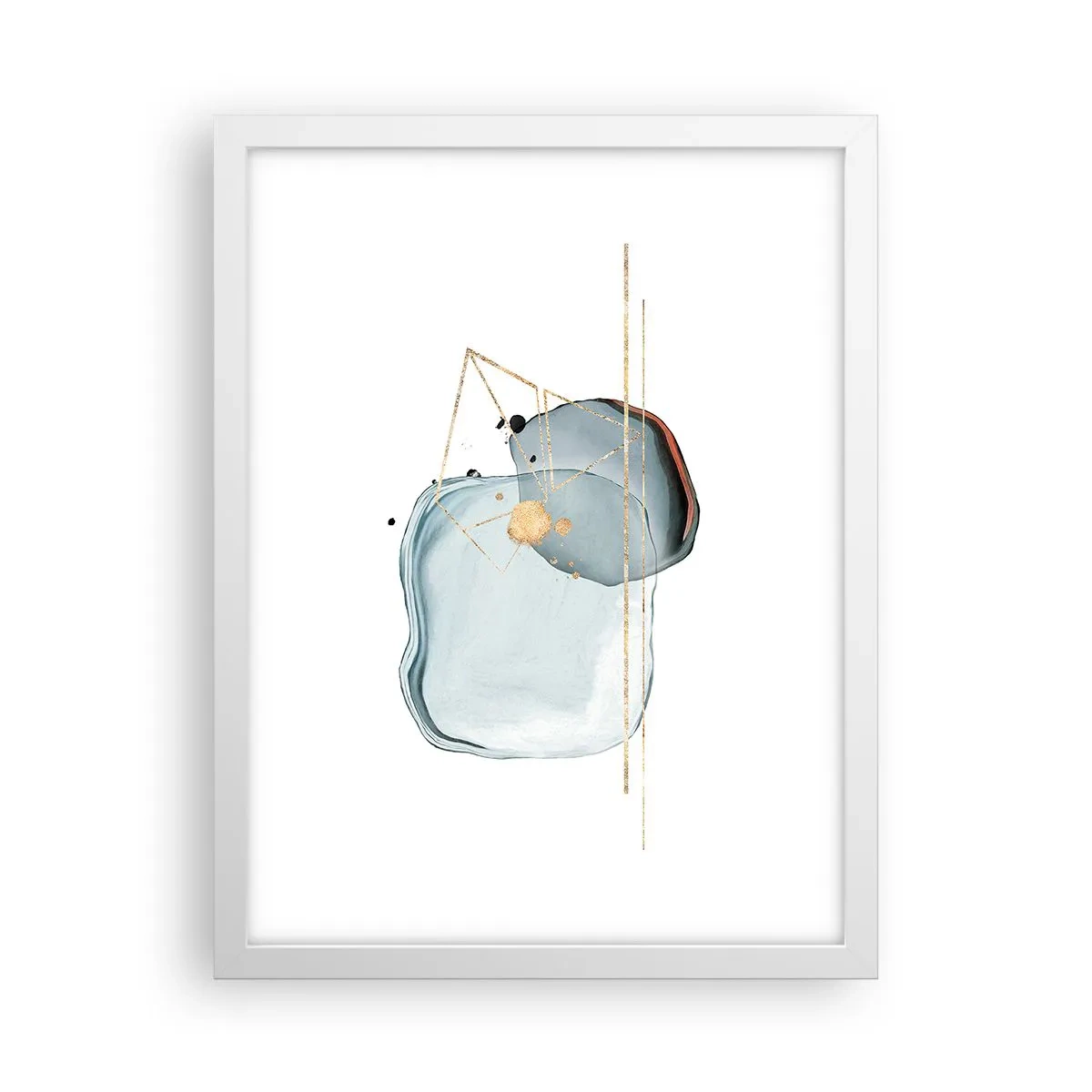 Póster en marco blanco - Un estudio de gotas - 30x40 cm