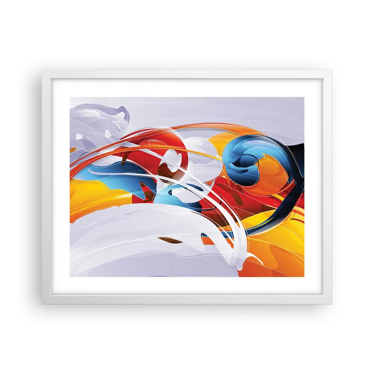 Póster en marco blanco - Danza de los elementos - 50x40 cm