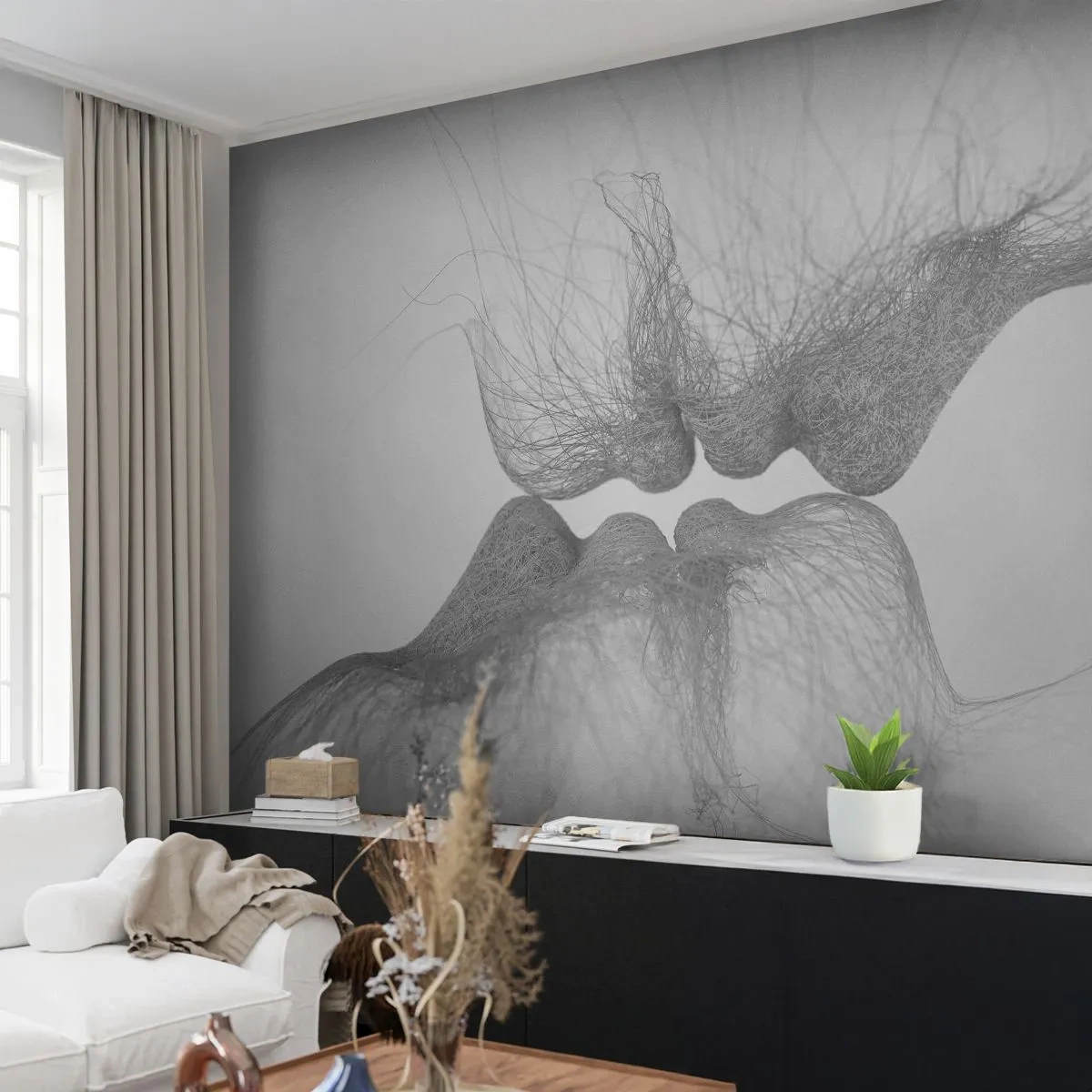 Fotomural Premium Canvas - Beso del viento - Abstracción, Gráficos, Amar - 250x175 cm
