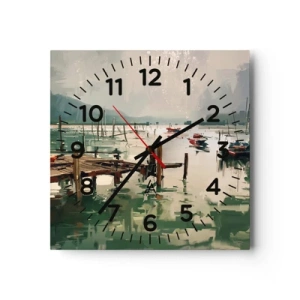 Reloj de pared - Reloj de vidrio - Empapado en la luna fundida - 40x40 cm