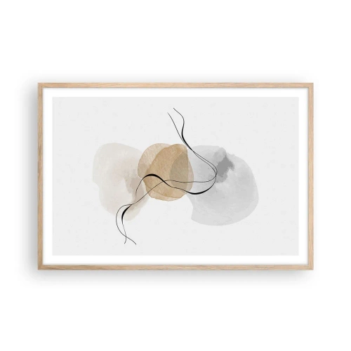 Póster en marco roble claro - Pompas de aire - 91x61 cm