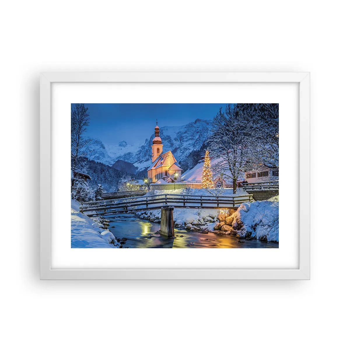 Póster en marco blanco - El espíritu de la Navidad - 40x30 cm