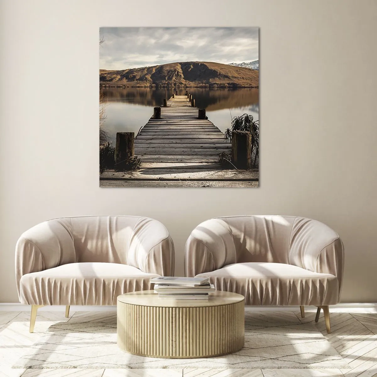 Cuadro sobre vidrio - Impresiones sobre Vidrio - Un paisaje en silencio - 70x70 cm