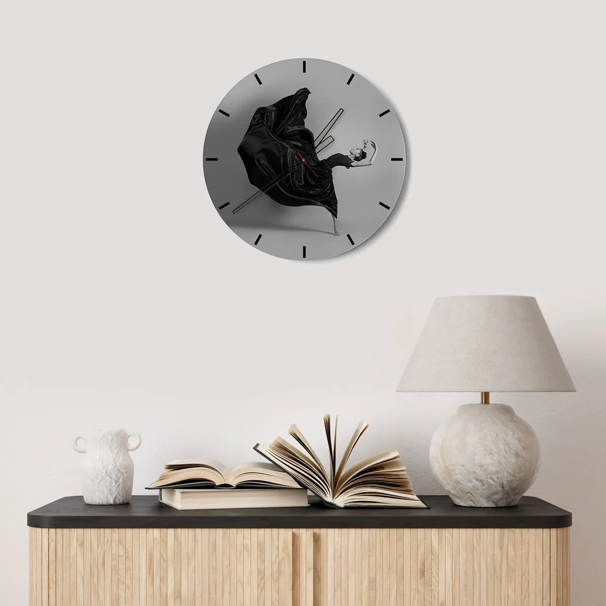 Reloj de pared - Reloj de vidrio - La música da alas - 40x40 cm