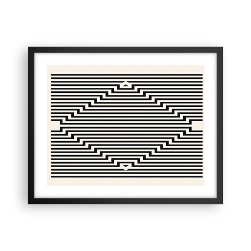 Póster en marco negro - Ilusión geométrica - 50x40 cm