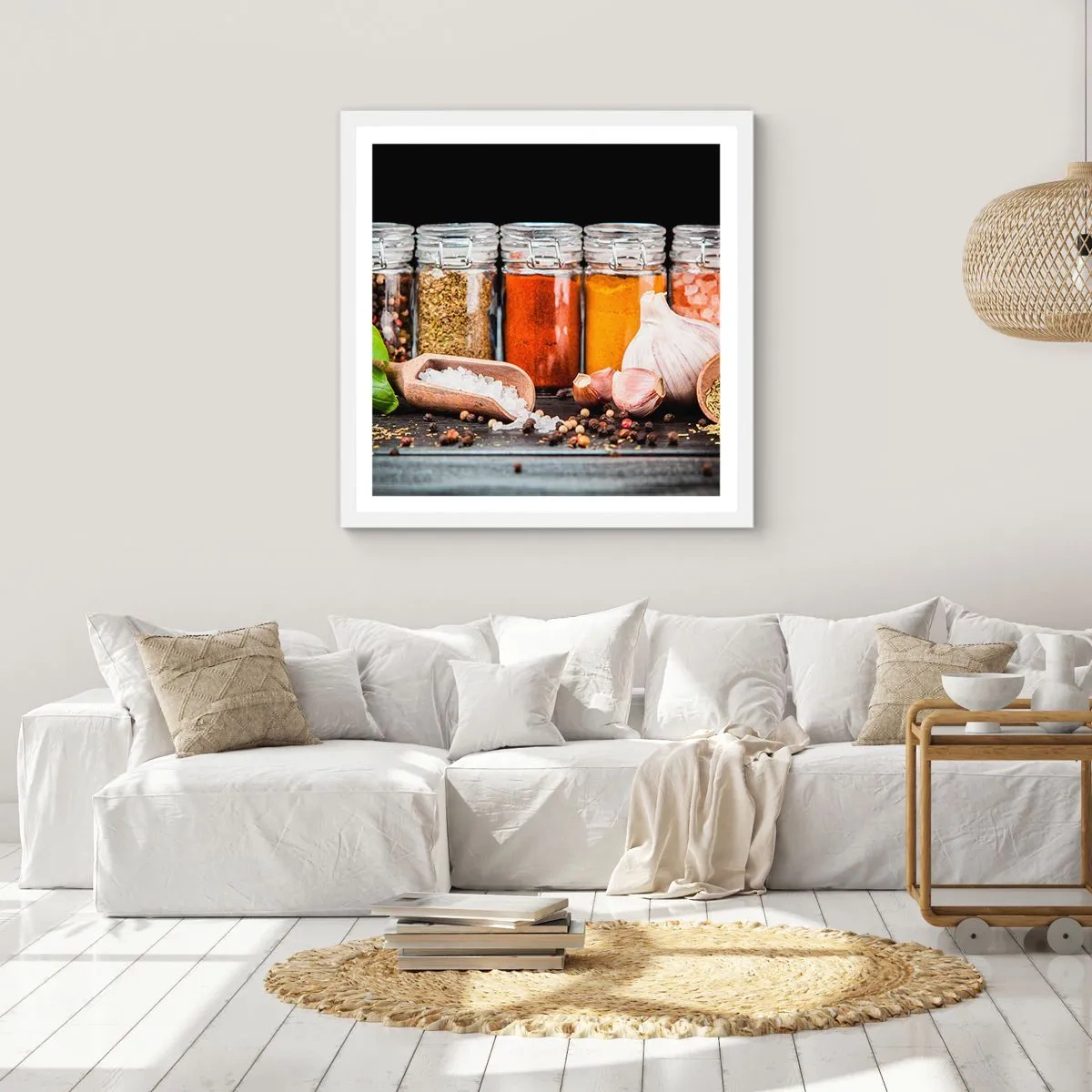 Póster en marco blanco - Para que la vida sepa bien - 60x60 cm