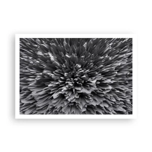 Póster - Estructura abstracta en tonos de gris - 100x70cm - No puede ser más afilado - Decoración de pared moderna para salón y dormitorio ARTTOR