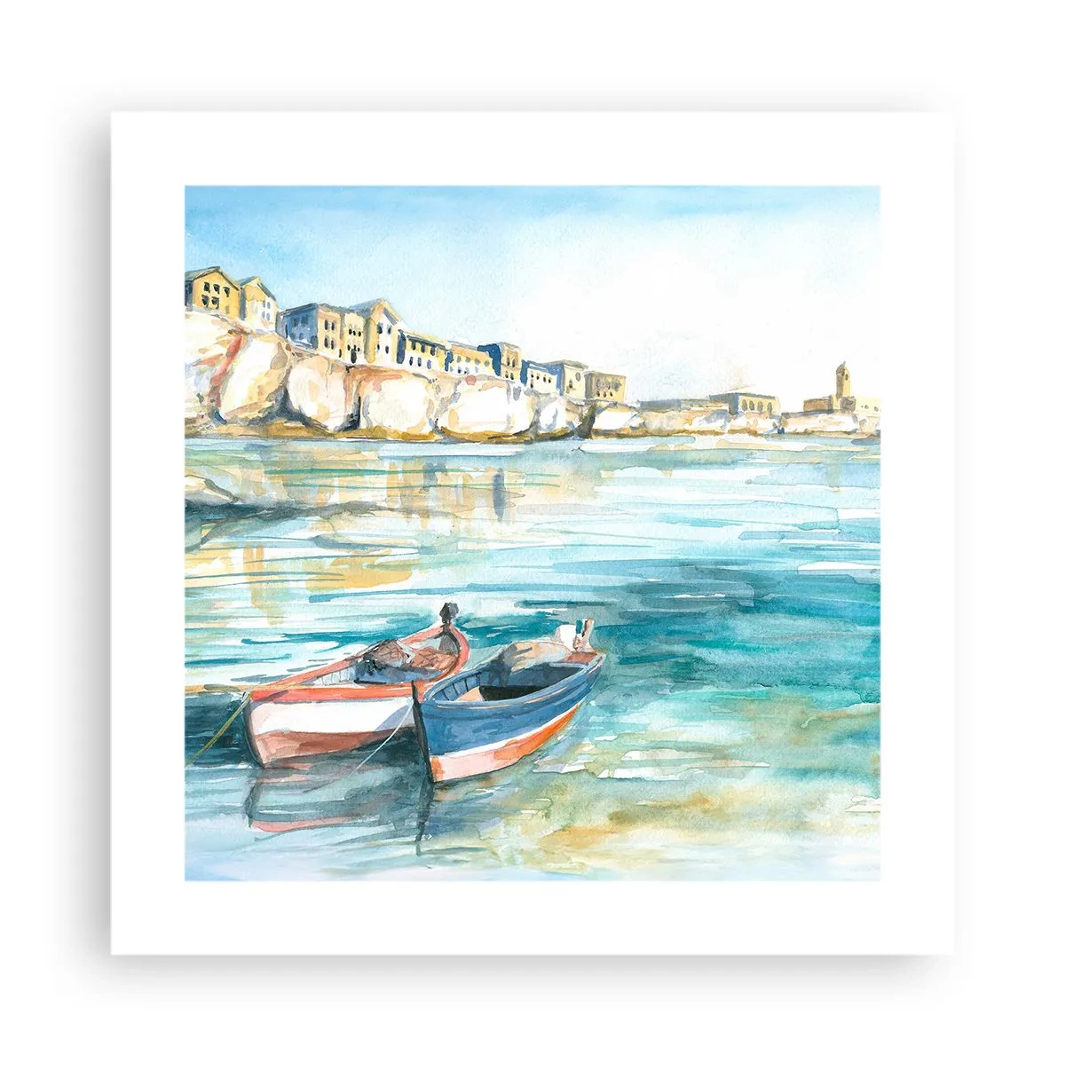 Póster - Paisaje en azul - 40x40 cm