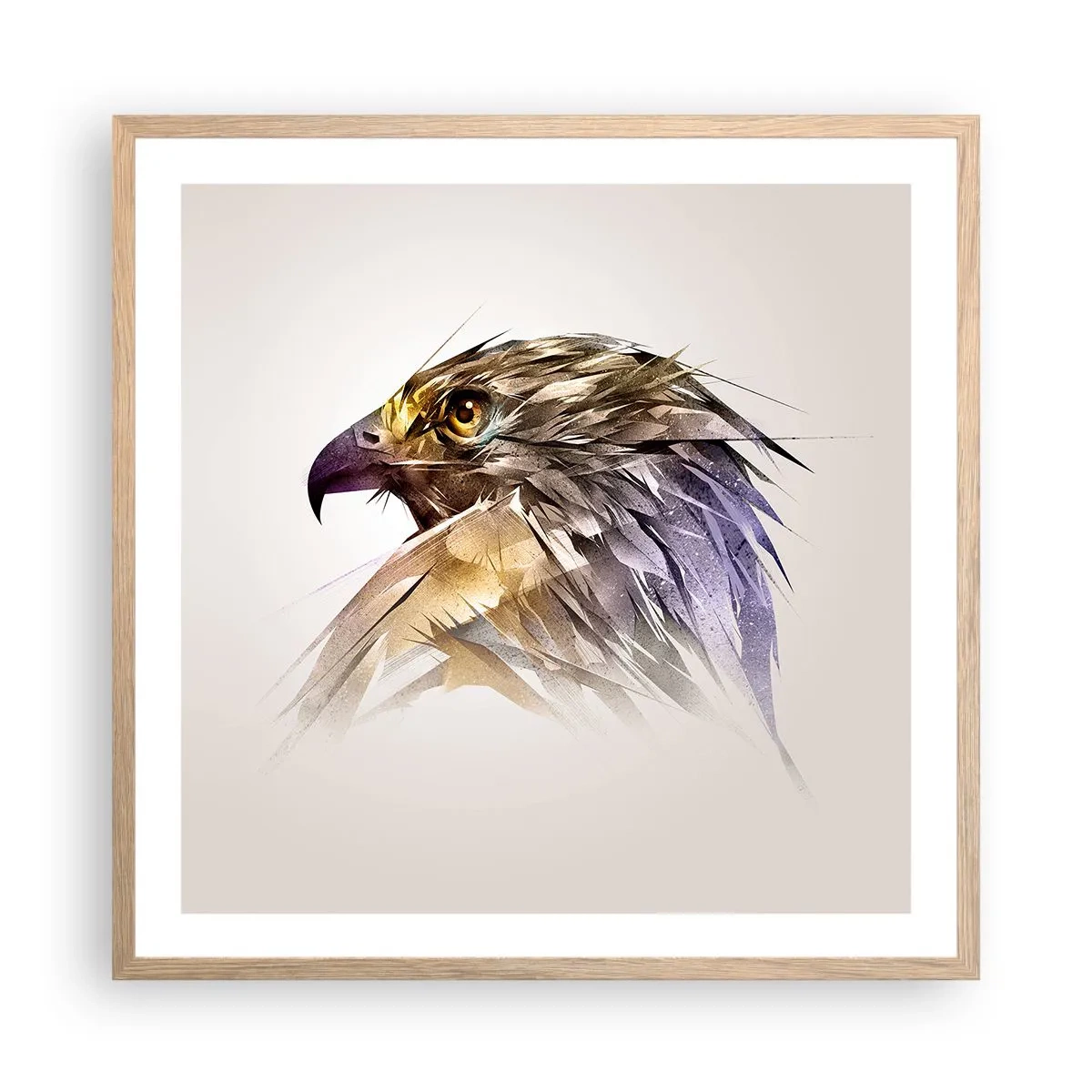 Póster en marco roble claro - Retrato de un guerrero - 60x60 cm