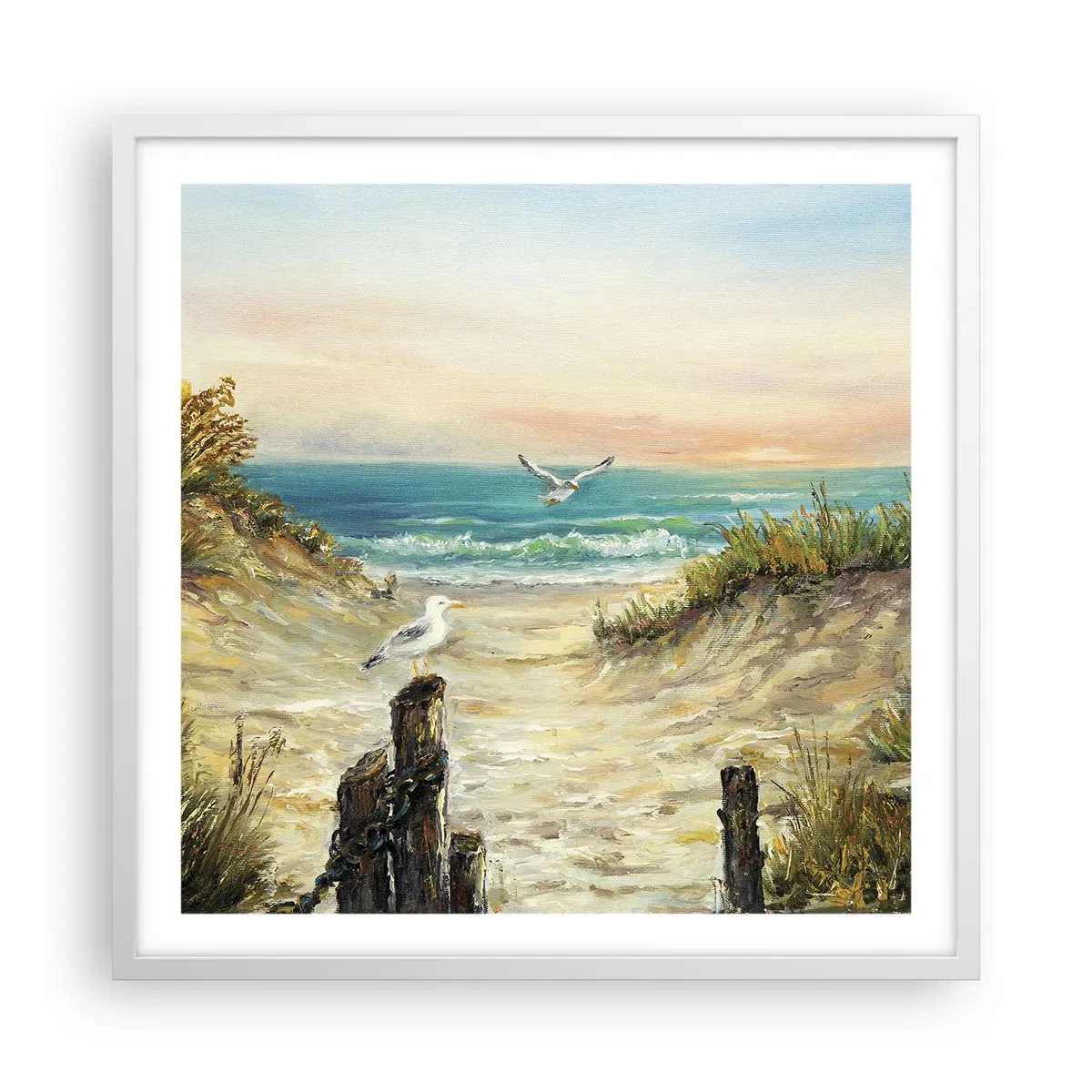 Póster en marco blanco - Un retiro ventoso - 60x60 cm