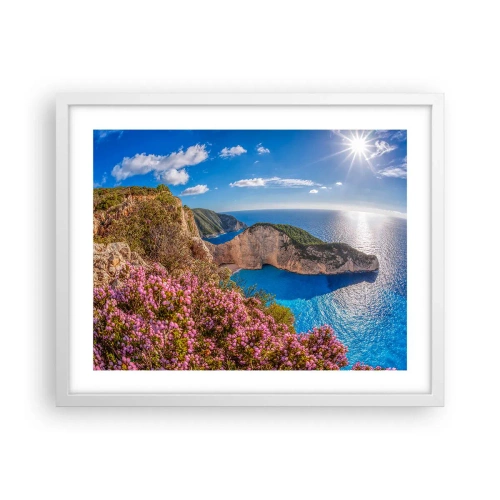 Póster en marco blanco - Mis grandes vacaciones en Grecia - 50x40 cm