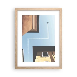 Póster en marco roble claro - Por encima del laberinto urbano - 30x40 cm