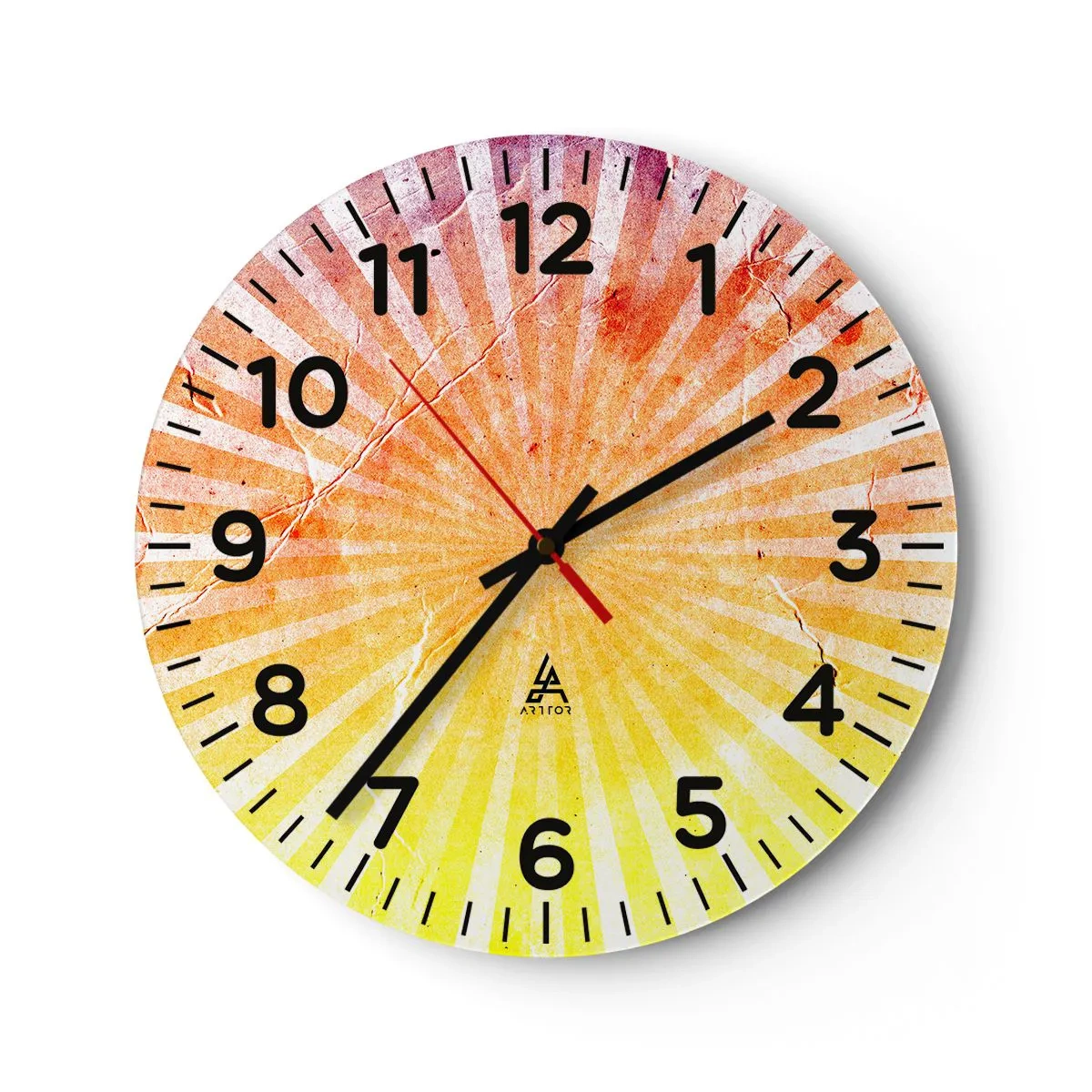 Reloj de pared - Reloj de vidrio - Renacer del sol - 40x40 cm