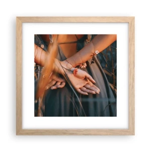 Póster en marco roble claro - Conectada con la naturaleza - 30x30 cm