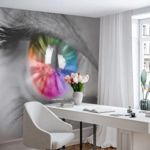 Fotomural Autadhesivo Deluxe Sticker - Ver el mundo en color - Abstracción, Ojo colorido, 3D - 100x70 cm
