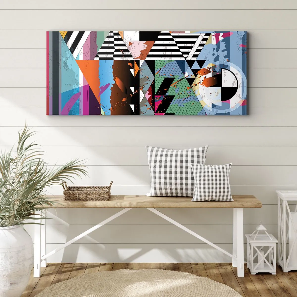 Cuadro sobre lienzo - Impresión de Imagen - Geométrico y orgánico - 100x40 cm