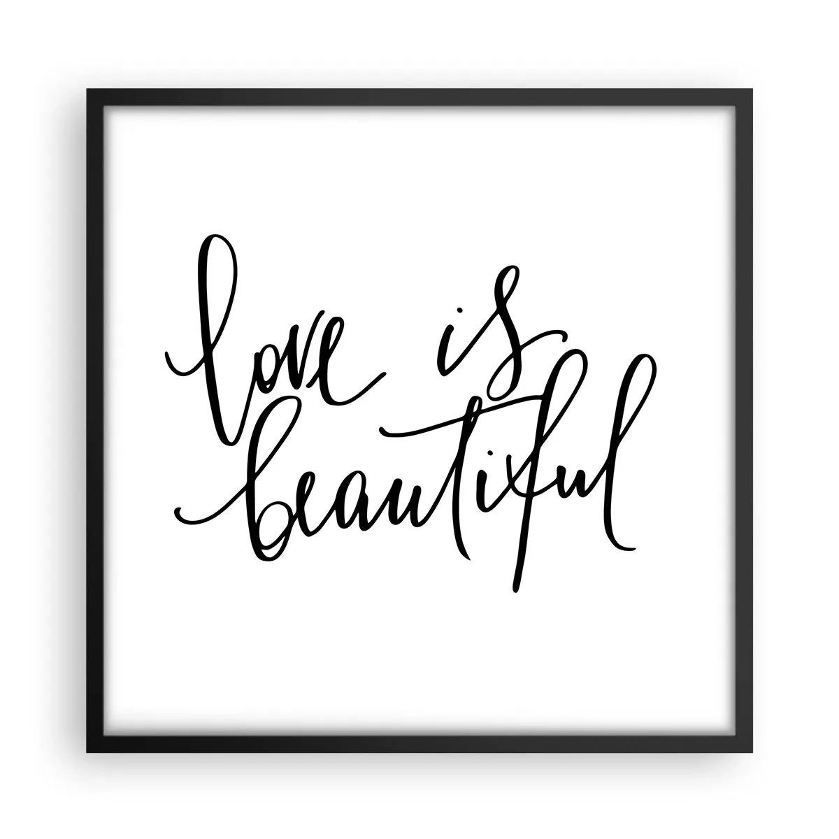 Póster en marco negro - Leer y repetir - 50x50 cm