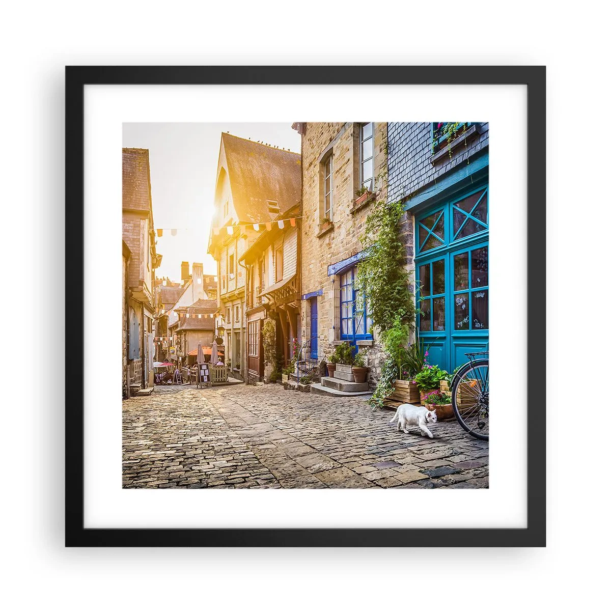 Póster en marco negro - El fantasma blanco de la ciudad - 40x40 cm