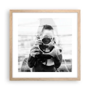 Póster en marco roble claro - Creador y creación - 40x40 cm