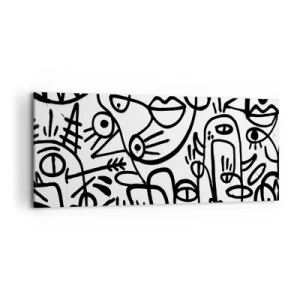 Cuadro sobre lienzo - Impresión de Imagen - Rostros y espejismos - 100x40 cm