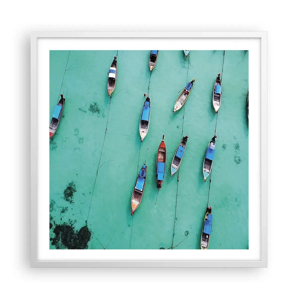 Póster en marco blanco - En alegre espera - 60x60 cm