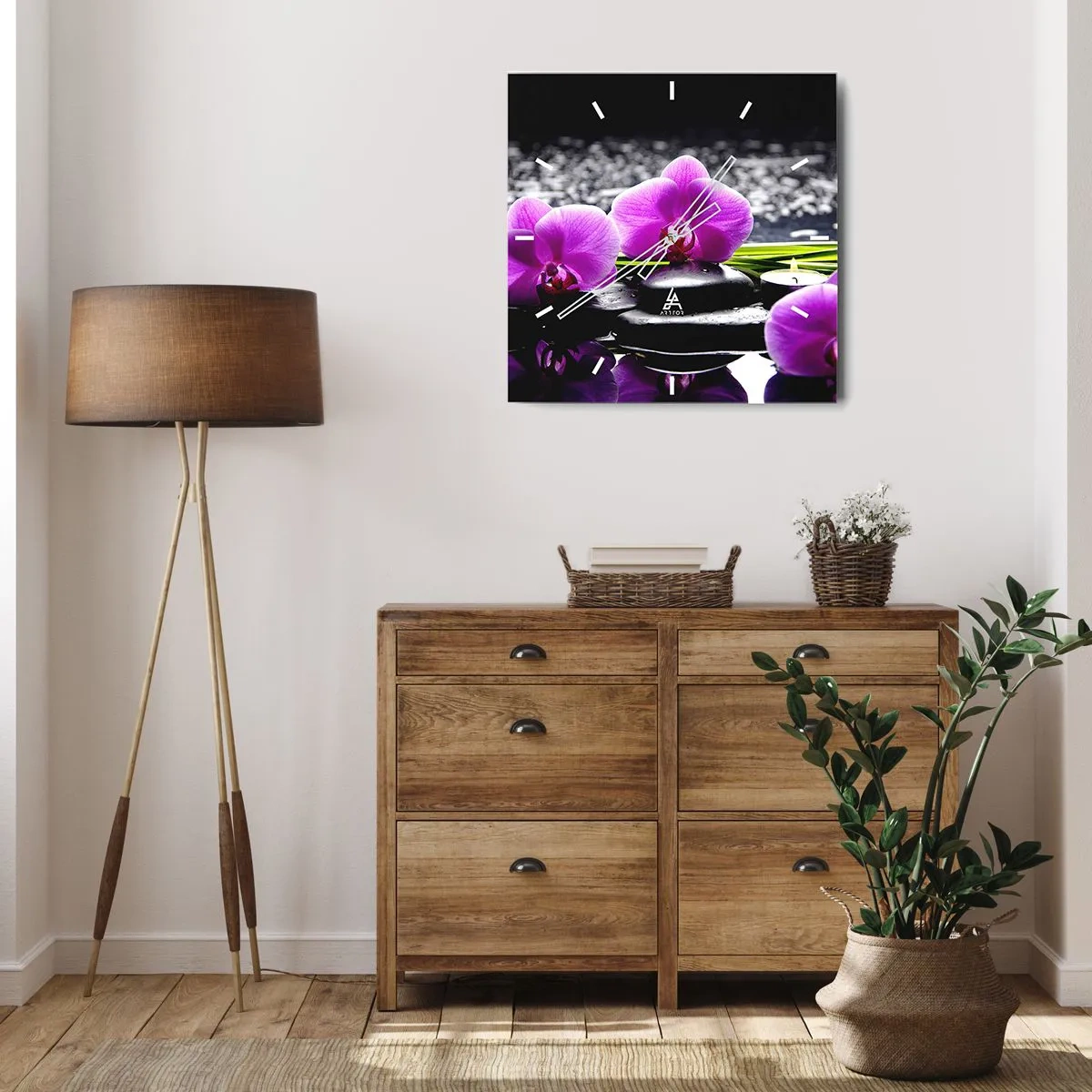 Reloj de pared - Reloj de vidrio - Ahogarse en la paz y la tranquilidad - 40x40 cm