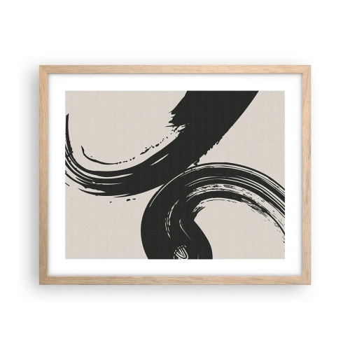 Póster en marco roble claro - Barrido y circular - 50x40 cm