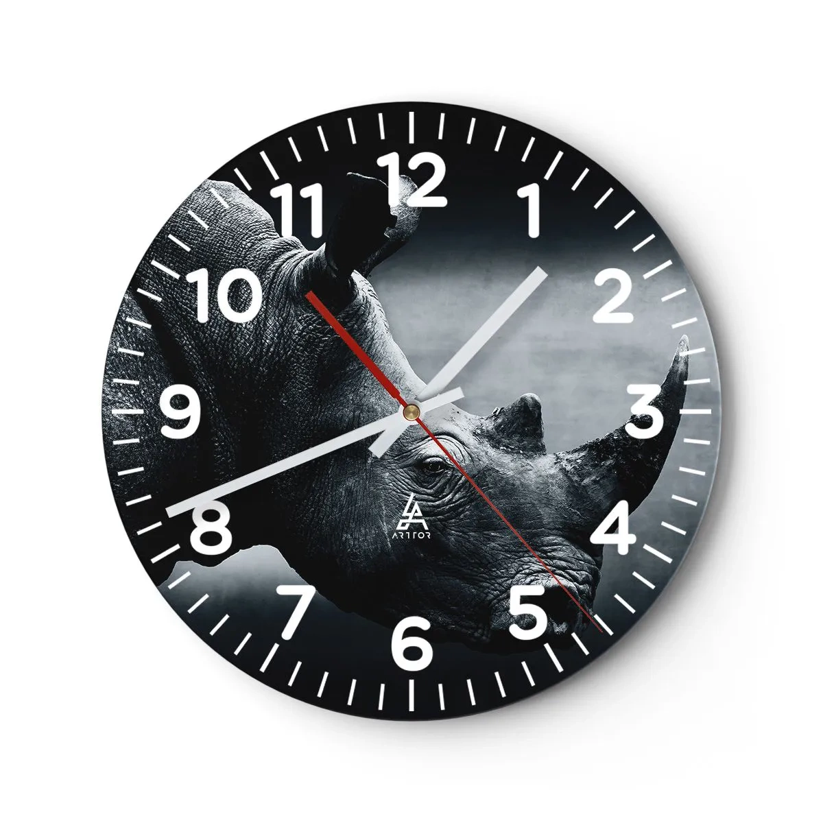 Reloj de pared - Reloj de vidrio - Perfil derecho - 40x40 cm