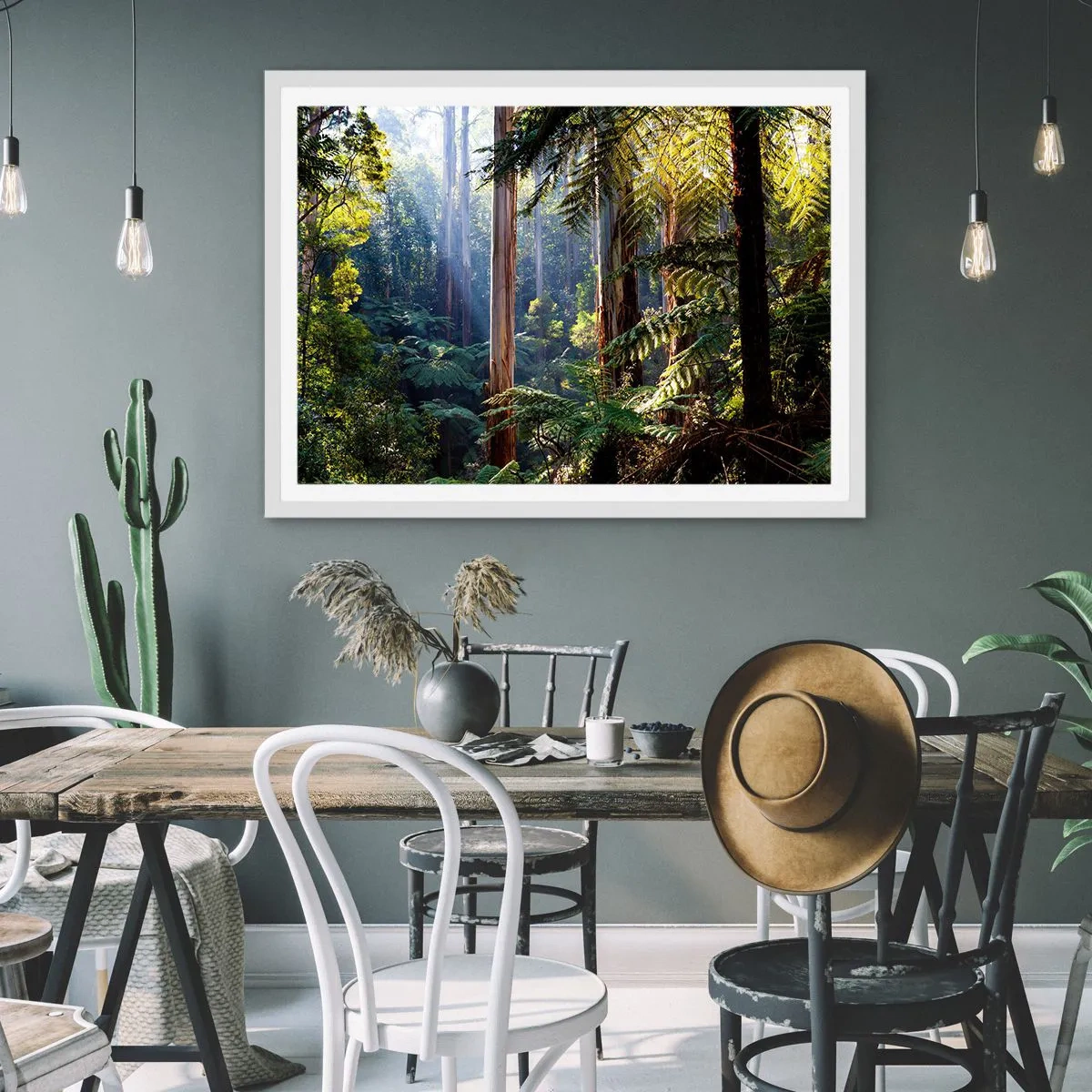 Póster en marco blanco - Un cuento de hadas del bosque - 50x40 cm