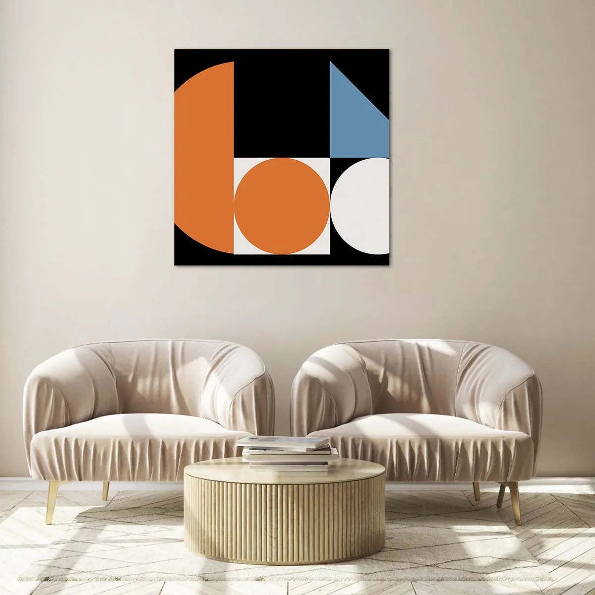 Cuadro sobre vidrio - Impresiones sobre Vidrio - Diseño con figuras - 50x50 cm