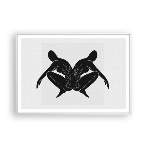 Póster en marco blanco - Un alma compartida - 100x70 cm