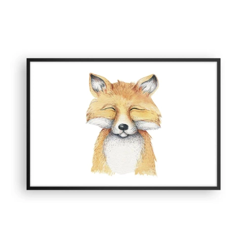 Póster en marco negro - Humor de zorro - 91x61 cm