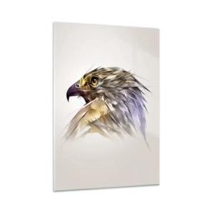 Cuadro sobre vidrio - Impresiones sobre Vidrio - Un retrato artístico de un águila en forma abstracta. - 50x70cm - Retrato de un guerrero - Decoración de pared moderna para salón y dormitorio ARTTOR
