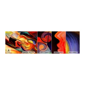 Muestra De Fotomural Standard Eco - Juego musical - Abstracción, cara de mujer, Violín - 100x30 cm