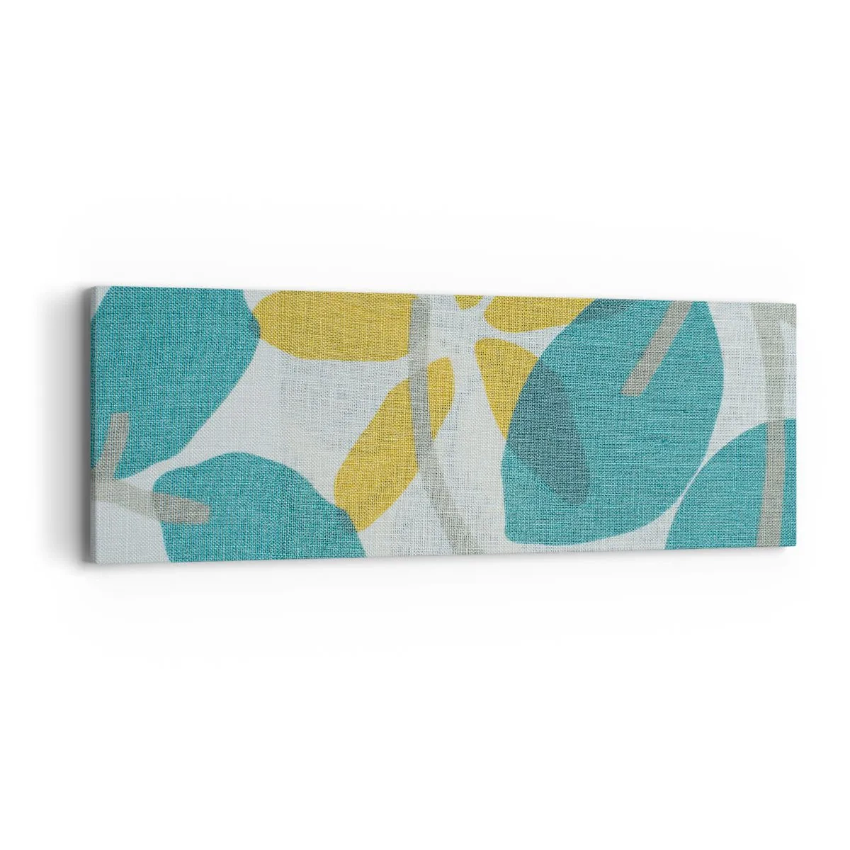 Cuadro sobre lienzo - Impresión de Imagen - Entre hojas azules - 90x30 cm