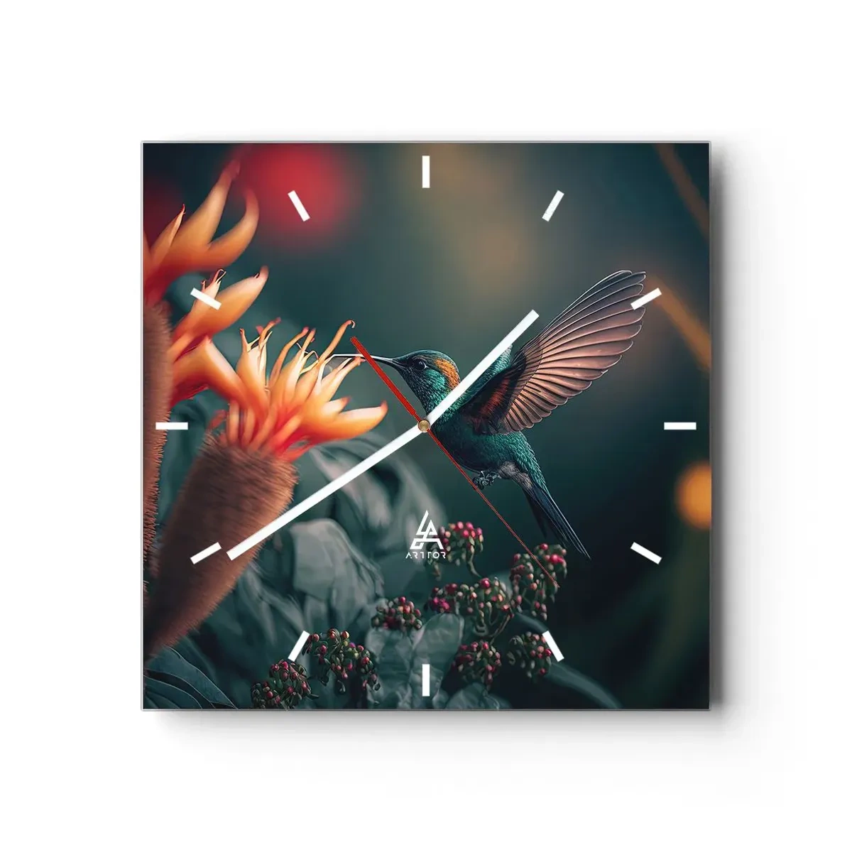 Reloj de pared - Reloj de vidrio - Una vida verdaderamente colorida - 40x40 cm