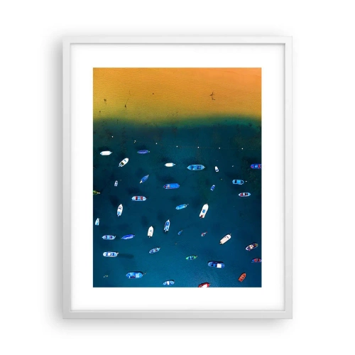 Póster en marco blanco - Un juego de vacaciones - 40x50 cm