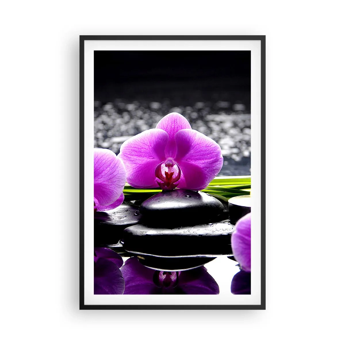 Póster en marco negro - Ahogarse en la paz y la tranquilidad - 61x91 cm